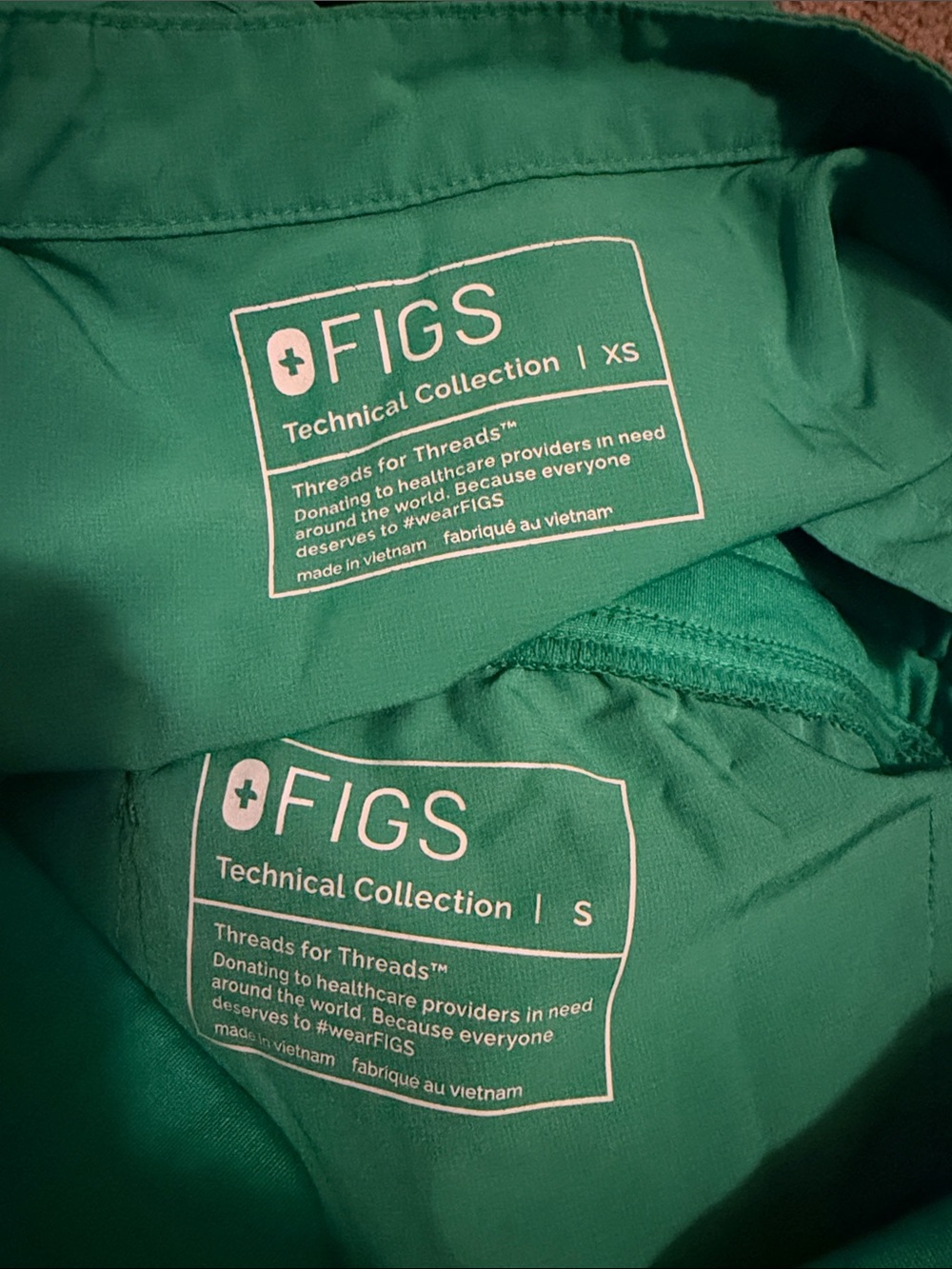 Figs two piece green scrub set small/extra small